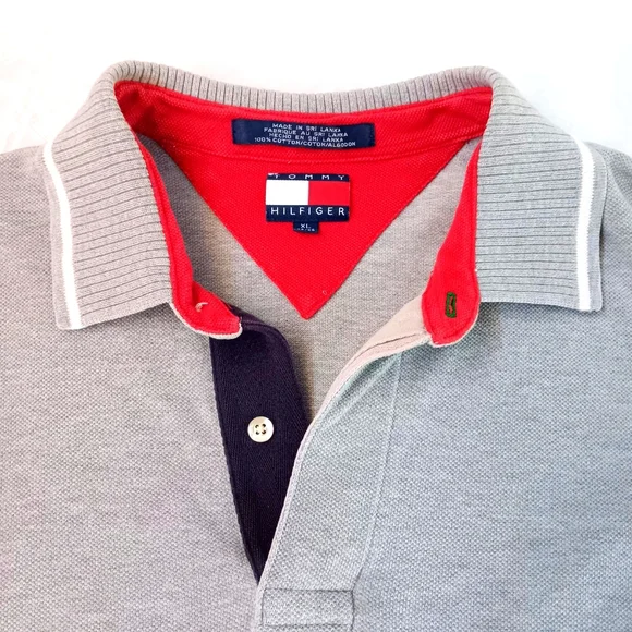 Tommy Hilfiger Gray Polo Shirt | EUC| Ribbed Collar - Picture 8 of 14